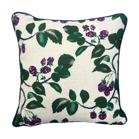 cushion with blackberry illustrations