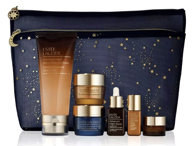 estee lauder gift bag with stars all over