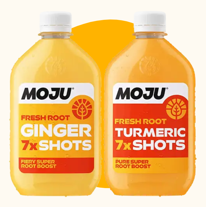 two packs of MOHU shots on a white and orange background