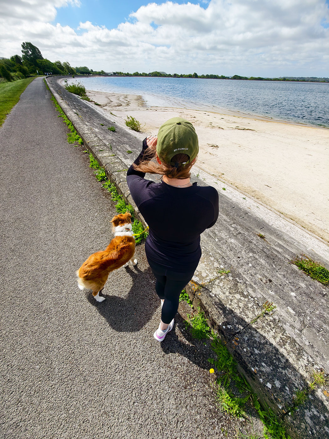 running with dog