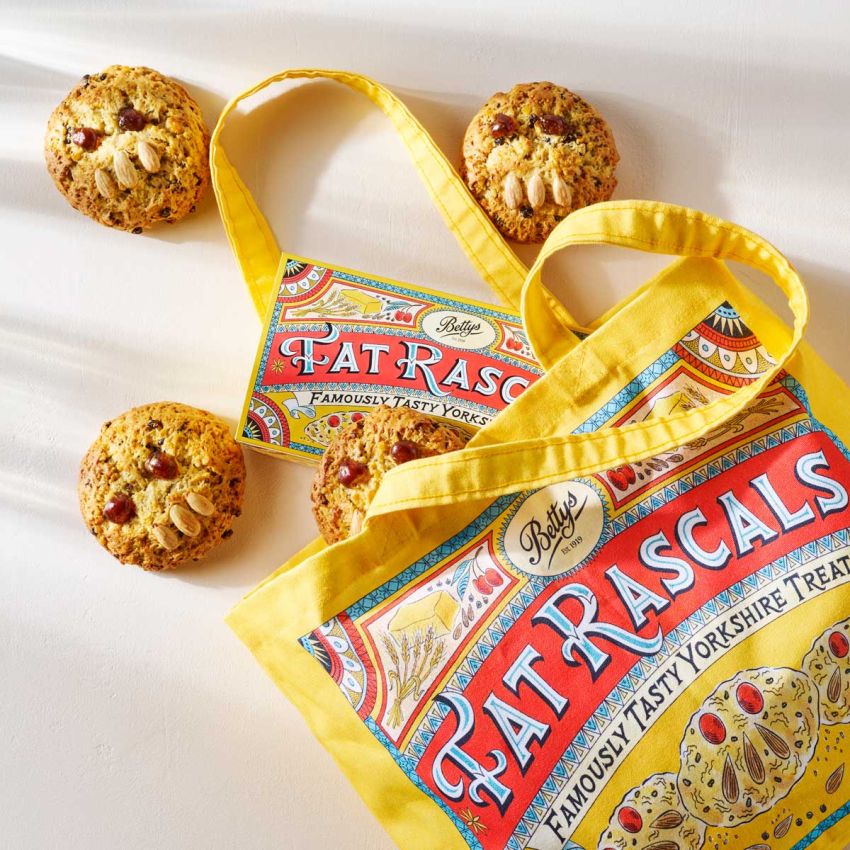 Father's Day Gift Ideas Betty's Fat Rascals Yellow bag and scones set