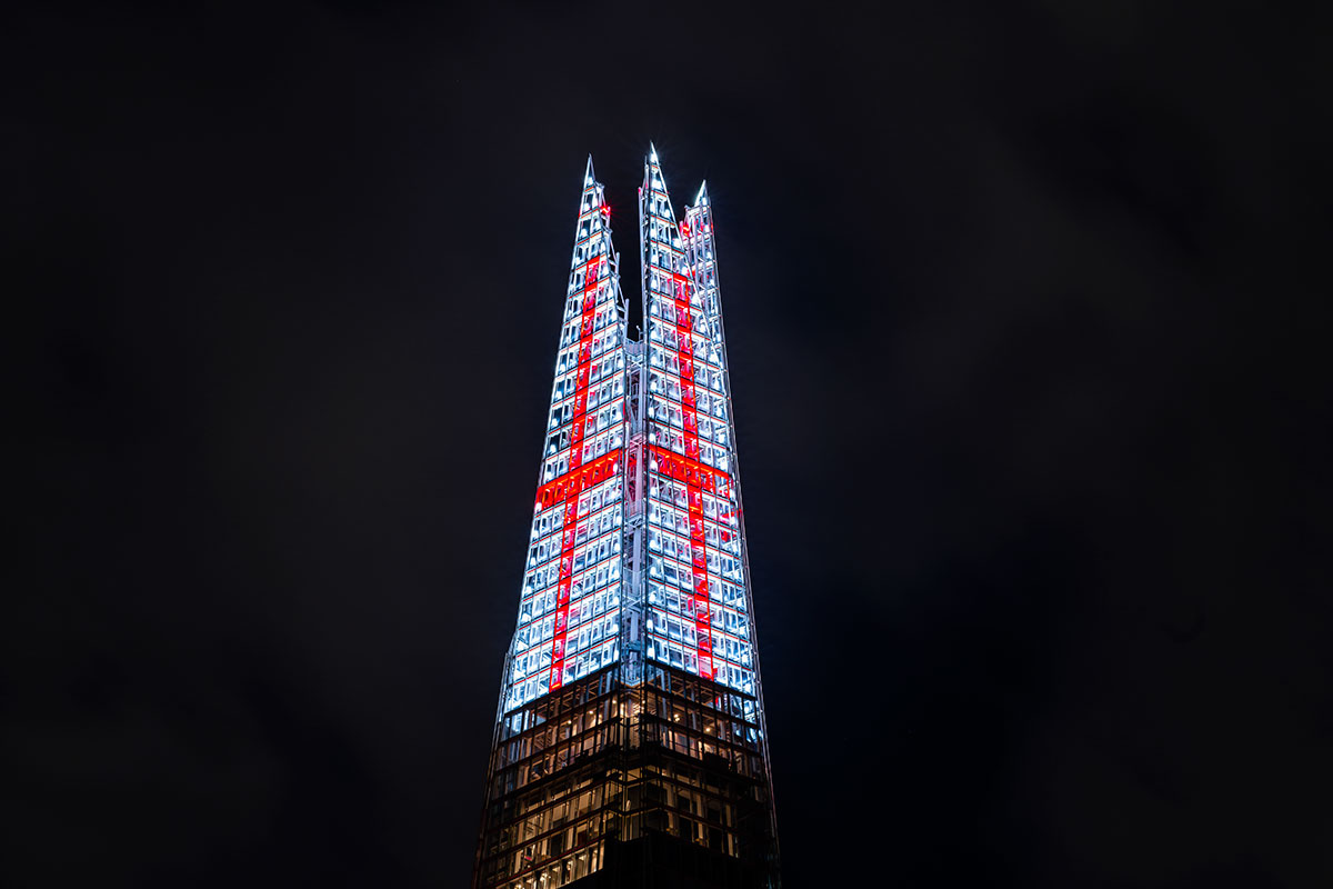 The Shard lights up for the world cup 2026